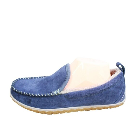 LL Bean Purple Suede Slip On Fleece Lined Mountain Moccasin Slippers Size 9 M - Picture 1 of 9